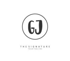 gj initiale lettre écriture et Signature logo. une concept écriture initiale logo avec modèle élément. vecteur