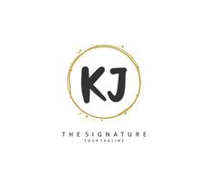 kj initiale lettre écriture et Signature logo. une concept écriture initiale logo avec modèle élément. vecteur