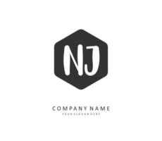 New Jersey initiale lettre écriture et Signature logo. une concept écriture initiale logo avec modèle élément. vecteur