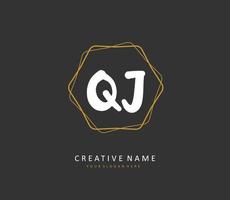 qj initiale lettre écriture et Signature logo. une concept écriture initiale logo avec modèle élément. vecteur