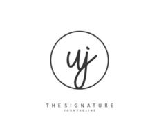 uj initiale lettre écriture et Signature logo. une concept écriture initiale logo avec modèle élément. vecteur