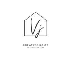 vj initiale lettre écriture et Signature logo. une concept écriture initiale logo avec modèle élément. vecteur