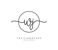 wj initiale lettre écriture et Signature logo. une concept écriture initiale logo avec modèle élément. vecteur