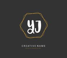 yj initiale lettre écriture et Signature logo. une concept écriture initiale logo avec modèle élément. vecteur