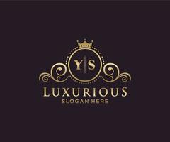 modèle initial de logo de luxe royal de lettre ys dans l'art vectoriel pour le restaurant, la royauté, la boutique, le café, l'hôtel, l'héraldique, les bijoux, la mode et d'autres illustrations vectorielles.