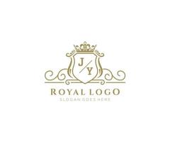 initiale jy lettre luxueux marque logo modèle, pour restaurant, royalties, boutique, café, hôtel, héraldique, bijoux, mode et autre vecteur illustration.