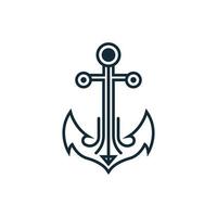 ancre logo icône bateau navire Marin marine vecteur