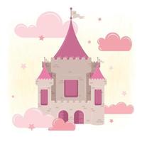 isolé magique Château des nuages et étoiles vecteur