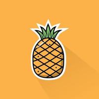 illustration de ananas dans plat conception vecteur