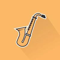 illustration de saxophone dans plat conception vecteur