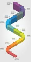 chronologie La Flèche échelle étape graphique modèle pour infographie pour présentation pour 12 élément vecteur