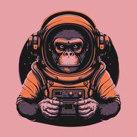 singe astronaute illustration vecteur