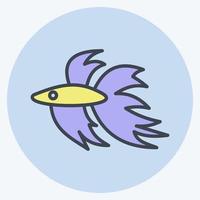 icône betta poisson. en relation à national animaux symbole. Facile conception modifiable. Facile illustration vecteur