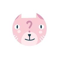 points forts histoires couverture, FAQ, question. mignonne marrant chat affronter. dessin animé animal museau vecteur