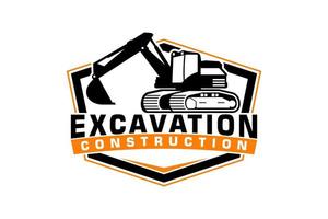 excavatrice logo modèle vecteur. lourd équipement logo vecteur pour construction entreprise.