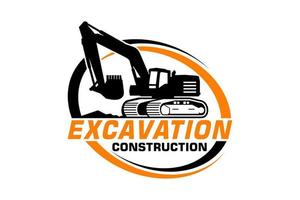 excavatrice logo modèle vecteur. lourd équipement logo vecteur pour construction entreprise.