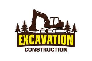 excavatrice logo modèle vecteur. lourd équipement logo vecteur pour construction entreprise.