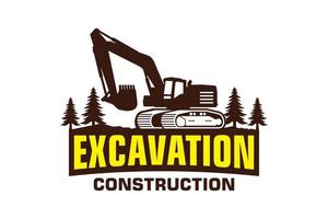 excavatrice logo modèle vecteur. lourd équipement logo vecteur pour construction entreprise.