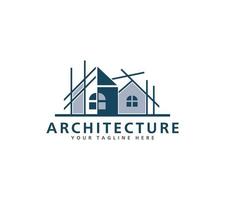 architecte loger, architectural et construction logo conception, vecteur illustration.
