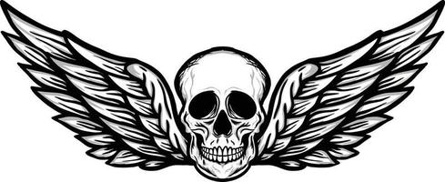 ailes crâne de une tatouage vecteur image des illustrations