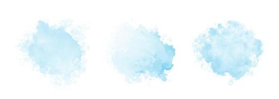 motif abstrait avec des nuages aquarelles bleus sur fond blanc vecteur