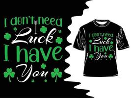 st. patrick's journée T-shirt conception, Saint patrick's journée chemise, chanceux irlandais chemise vecteur