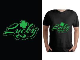 chanceux st. patrick's journée T-shirt conception vecteur