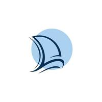 icône du logo de voilier, traversant l'eau vecteur
