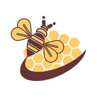 moderne abeille et nid d'abeille vecteur logo et icône