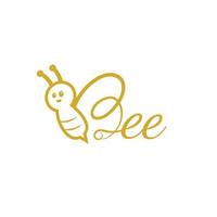 b initiales dans abeille forme logo et vecteur icône