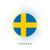 Suède drapeau rond conception vecteur