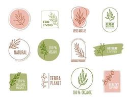 biologique nourriture, Naturel ou éco produit étiquette vecteur