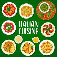 italien cuisine repas menu couverture vecteur modèle