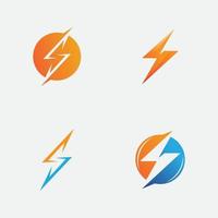 définir la foudre, icône de vecteur de modèle de logo flash