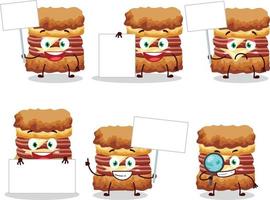 poulet sandwich dessin animé personnage apporter information planche vecteur