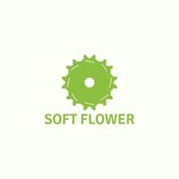 une fleur logo avec une unique abstrait forme et a une vert couleur. vecteur