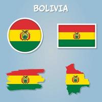 Bolivie nationale drapeau dans une forme de pays carte. vecteur