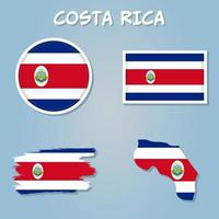 vecteur carte de costa rica avec Régions, manteau de bras et emplacement sur monde carte.