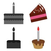 icône de gâteau d'anniversaire vecteur