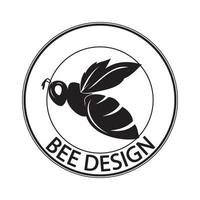 icône de conception d'illustrations de logo d'abeille vecteur