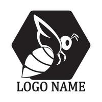 icône de conception d'illustrations de logo d'abeille vecteur