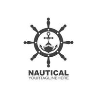 pilotage navire vecteur logo icône de nautique maritime