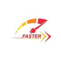 icône de logo de vitesse plus rapide du concept de course automobile vecteur