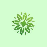 abstrait vert Contexte avec feuilles logo, conception vecteur