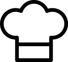 chef chapeau ligne icône isolé sur blanche. cuisine symbole, logo illustration. vecteur