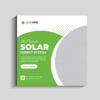 solaire énergie social médias Publier bannière modèle vecteur