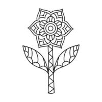 contour fleuri fleur Facile style vecteur illustration. linéaire géométrique fleur isolé sur blanc