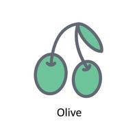 olive vecteur remplir contour Icônes. Facile Stock illustration Stock