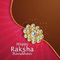 joyeuse fête du festival indien raksha bandhan avec rakhi en cristal doré vecteur