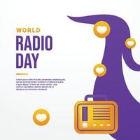 monde radio journée conception Contexte vecteur